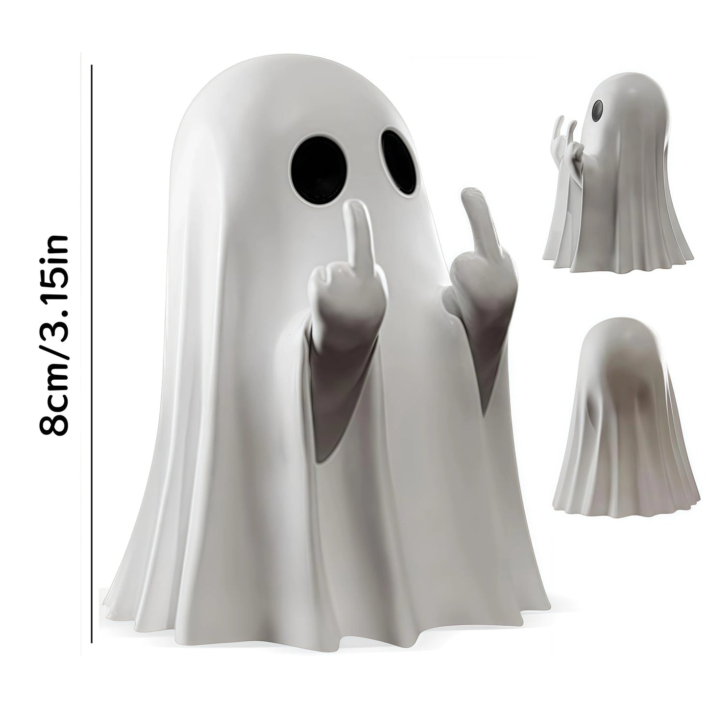 Middle Finger Cute Ghost Statue