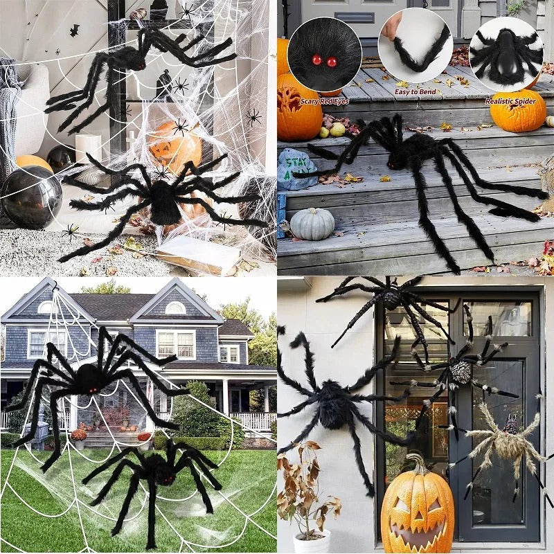Horror Halloween Giant Black Spider Decoration