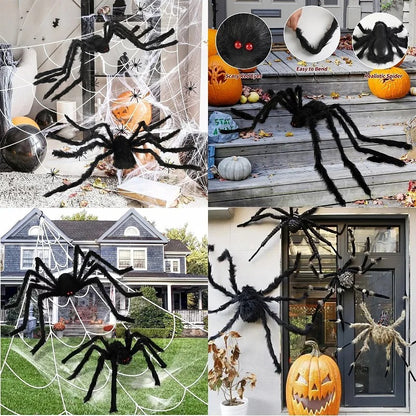 Horror Halloween Giant Black Spider Decoration