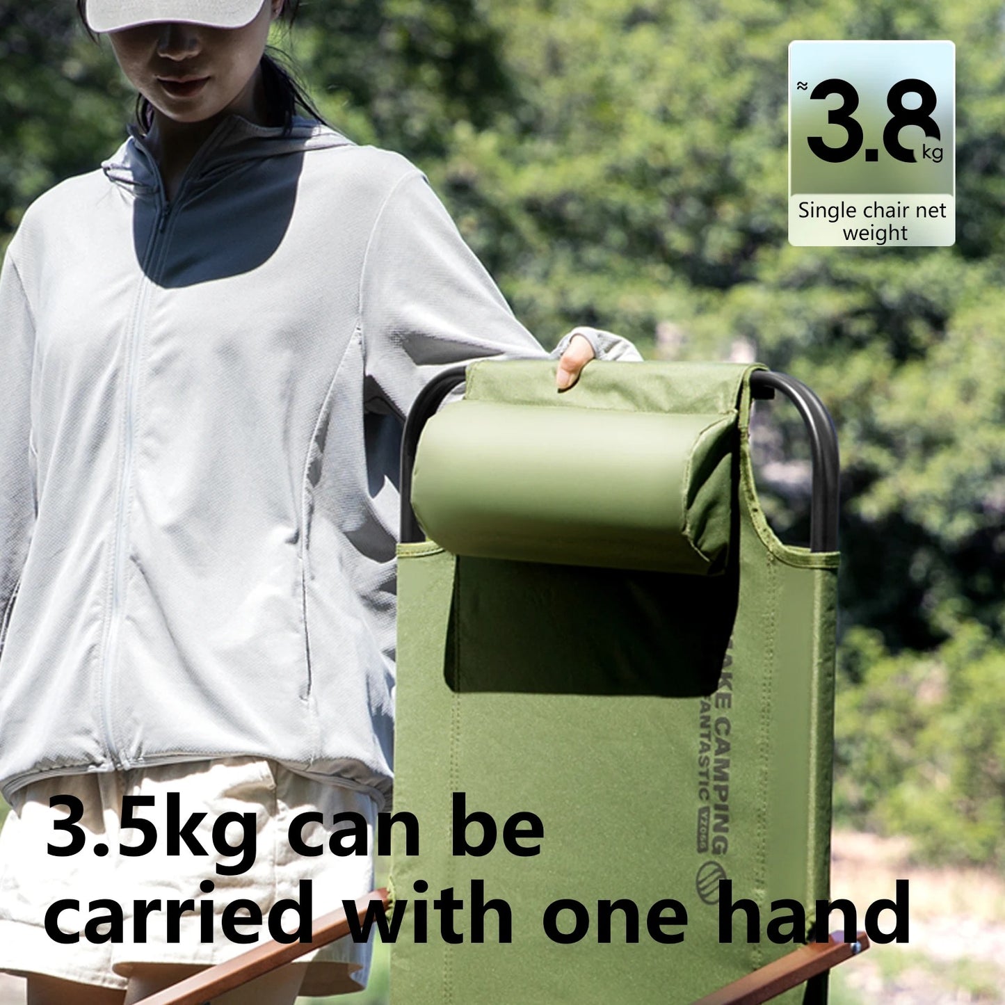 BSWOLF Camping Folding Chair Adjustable Armrest