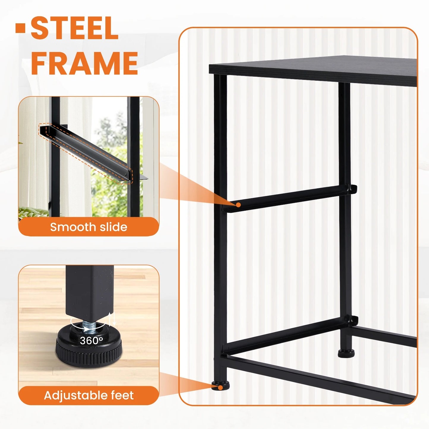 JHK Nightstand Bedside Coffee Sofa Tea Table