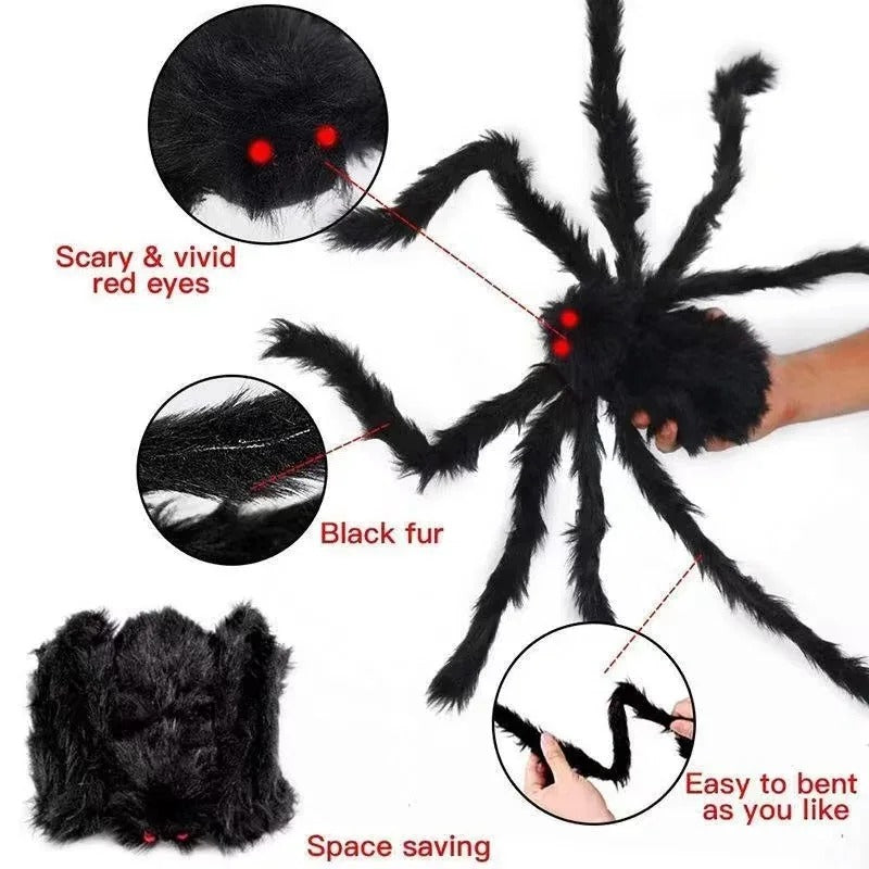 Horror Halloween Giant Black Spider Decoration