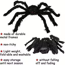 Horror Halloween Giant Black Spider Decoration