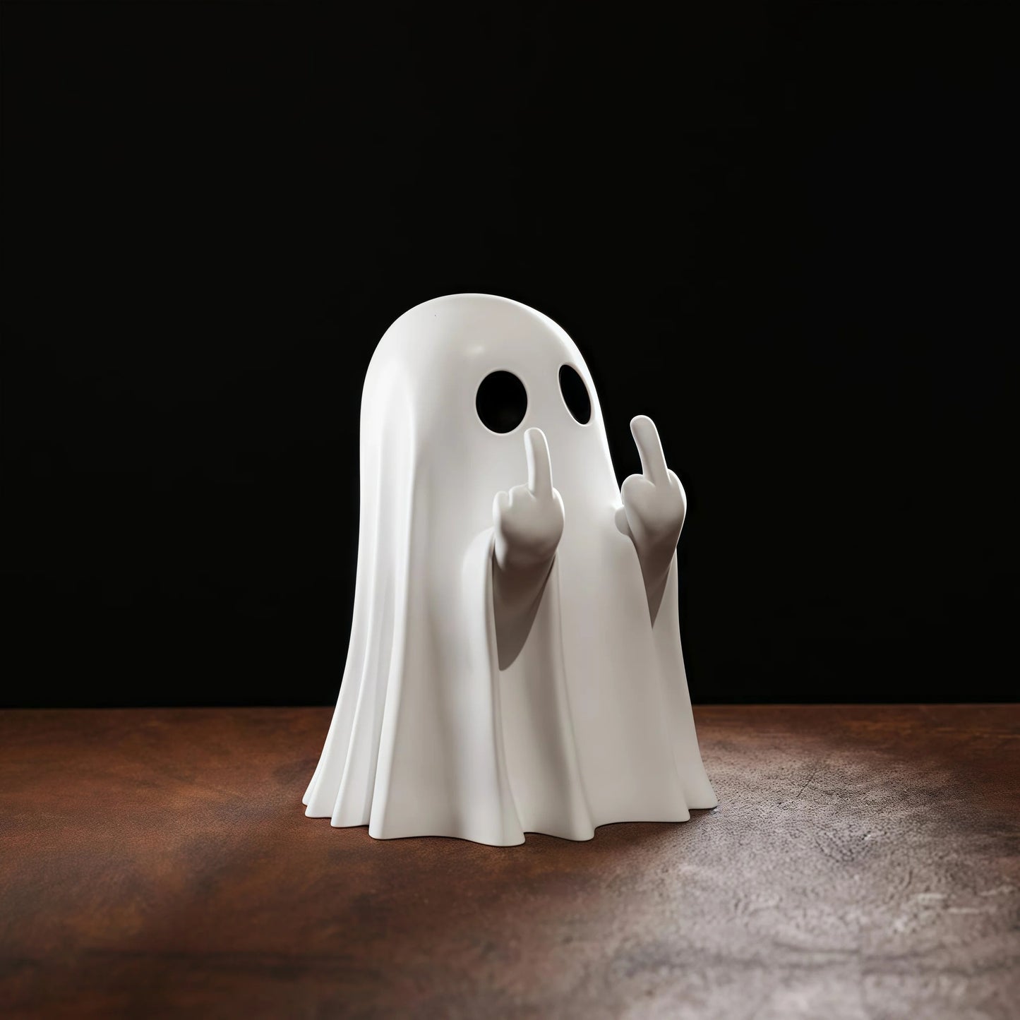 Middle Finger Cute Ghost Statue