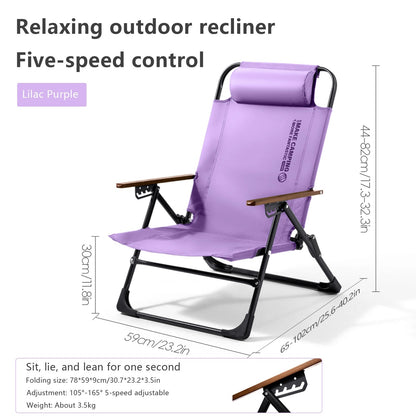 BSWOLF Camping Folding Chair Adjustable Armrest