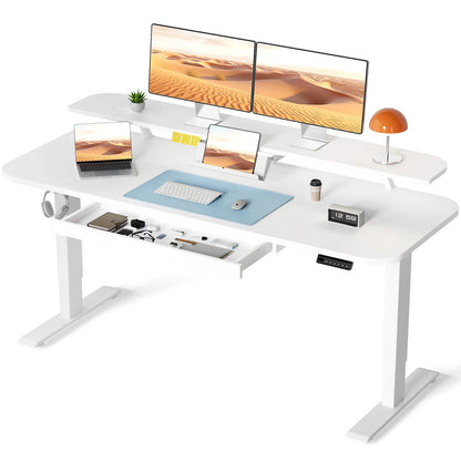 Electric Standing Desk with Drawers, Sit Stand up Desk